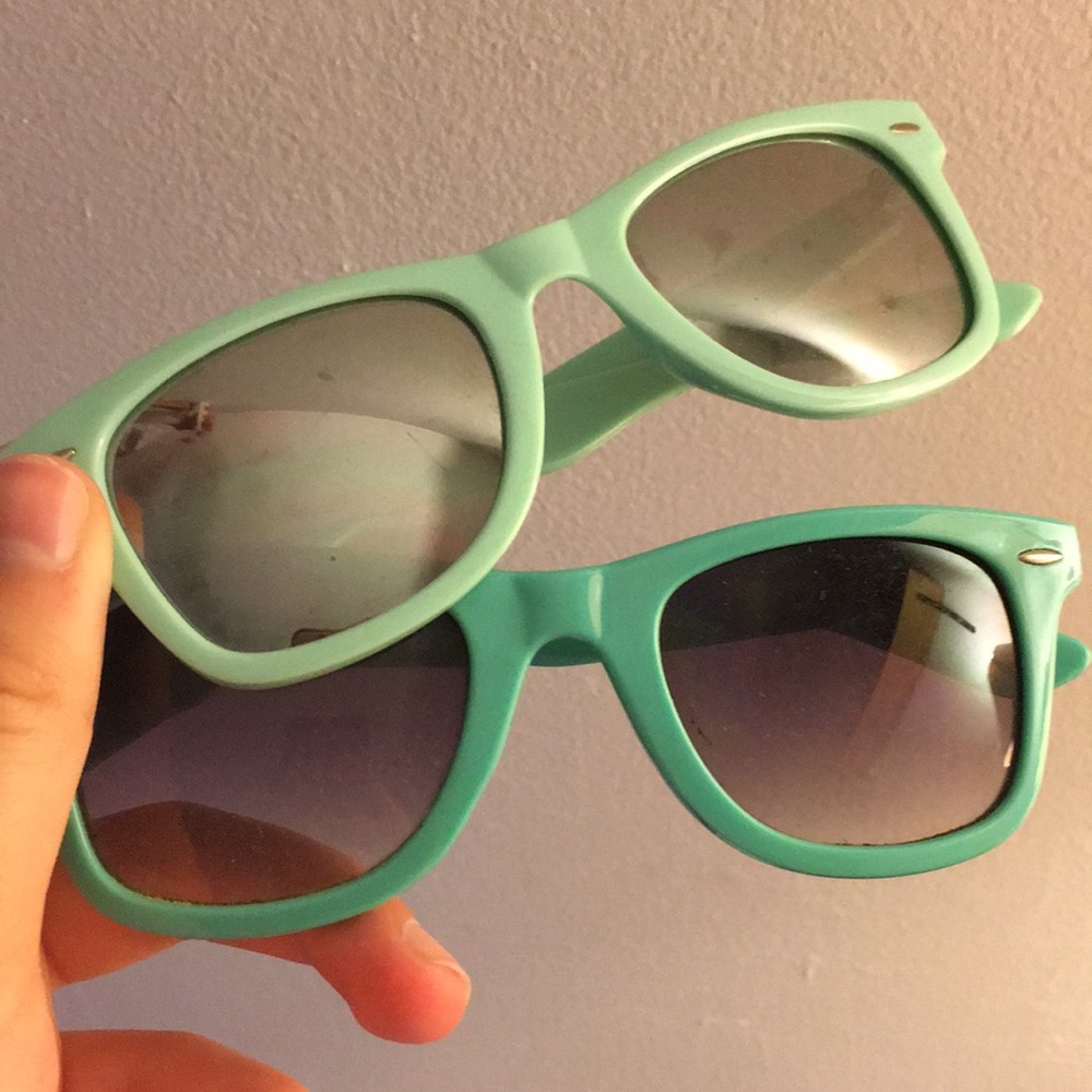 Pair of blue sunglasses